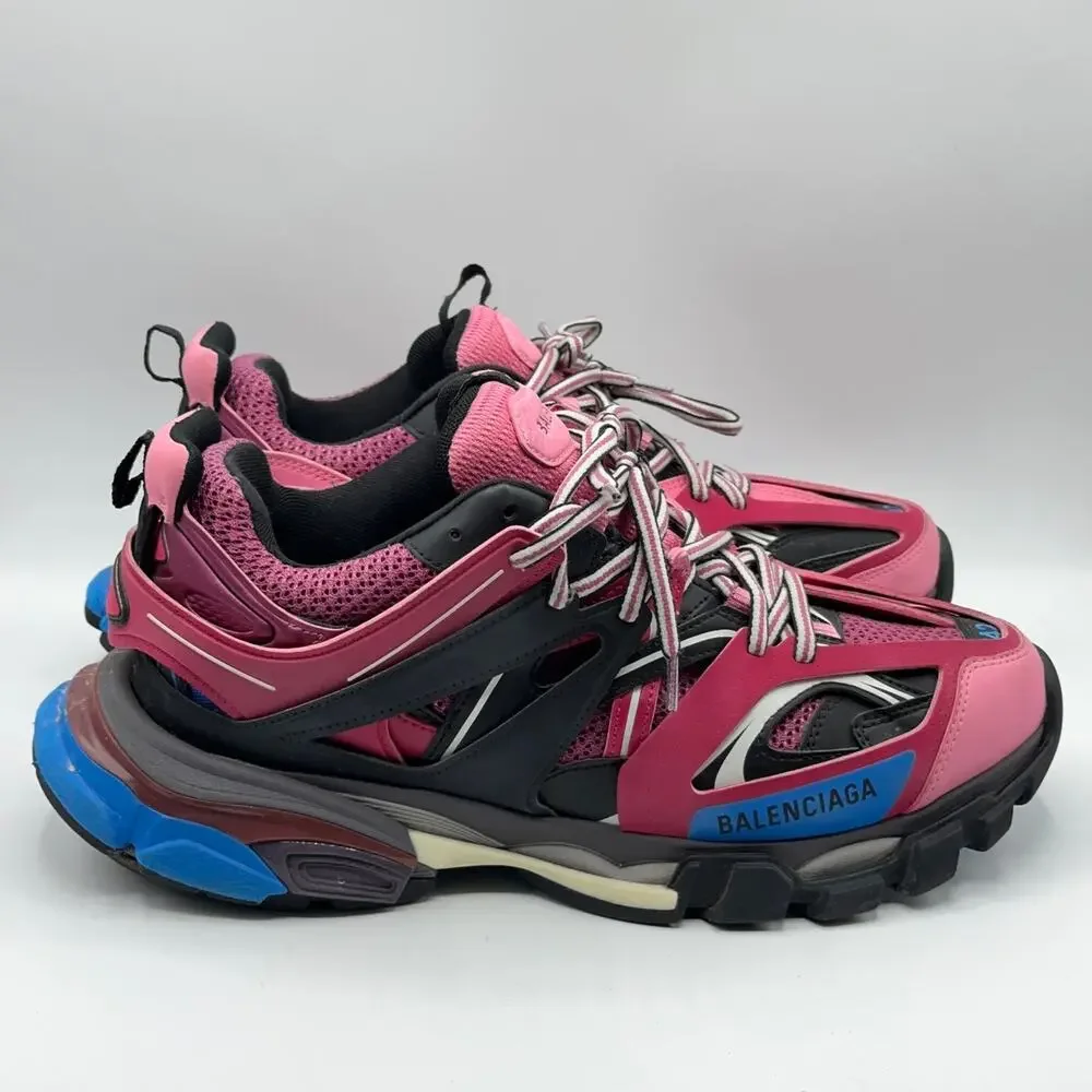BALENCIAGA Track Runner Trainer Sneakers Pink Blue Sz 42 $958